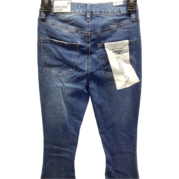 Almost Famous Size 0 Denim High Rise Flare Jeans. New With Tags. - Picture 4 of 9